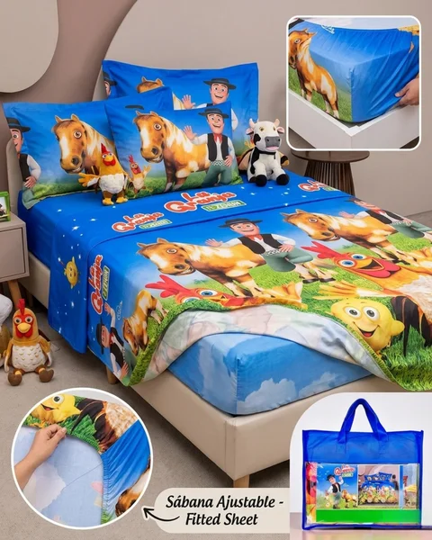 Juego de Sábanas Infantil La Granja de Zenón 3 Piezas
